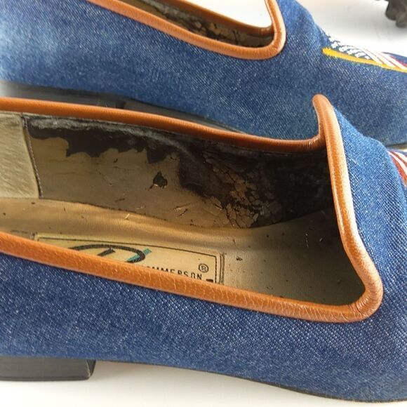 Ros Hommerson denim and leather flag loafers - Picture 7 of 17